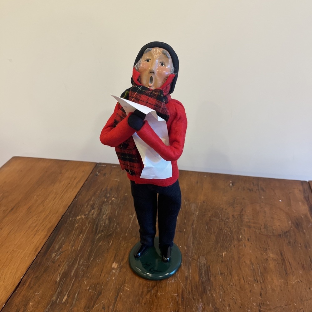 1994 BYERS CHOICE CHRISTMAS CAROLER Grey Hair Grandfather Man Red Outfit Jeff